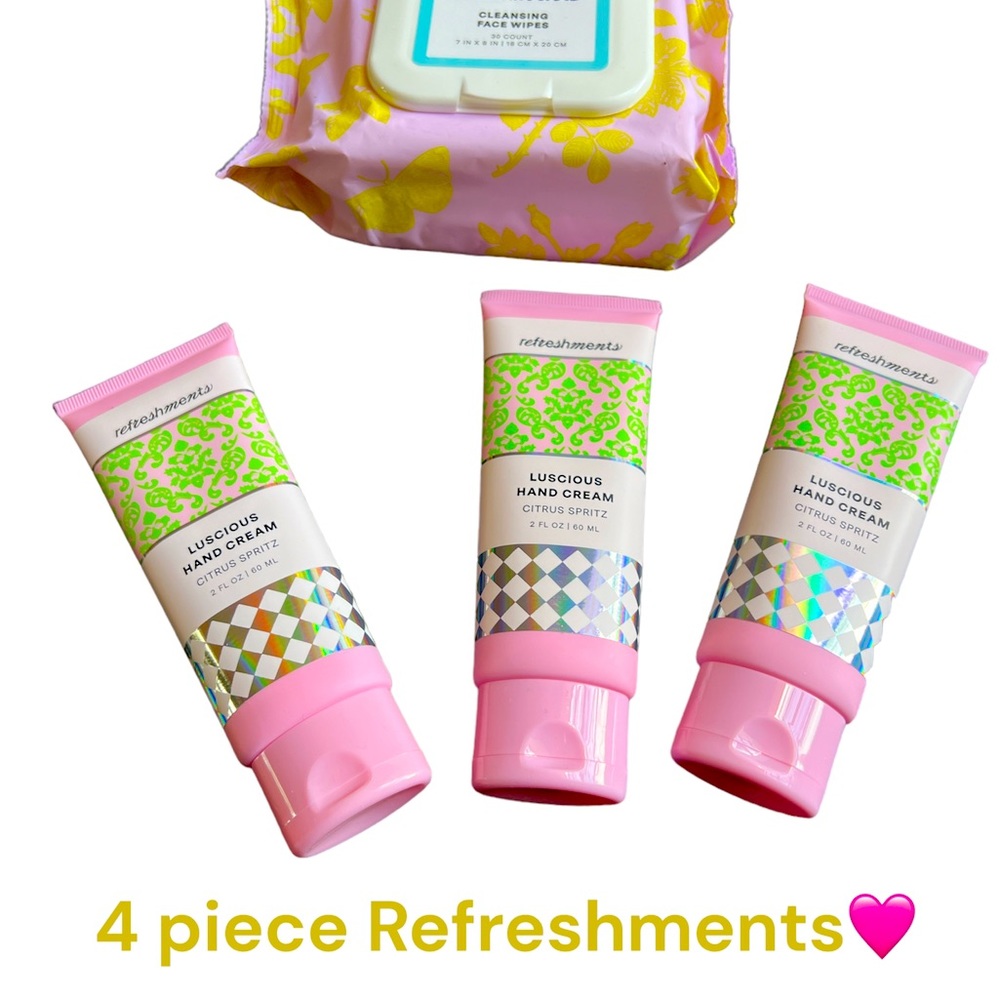 ❤️❤️WOW!  4 piece Refreshment package. 1 makeup remover and 4 hand cream.Super❤️